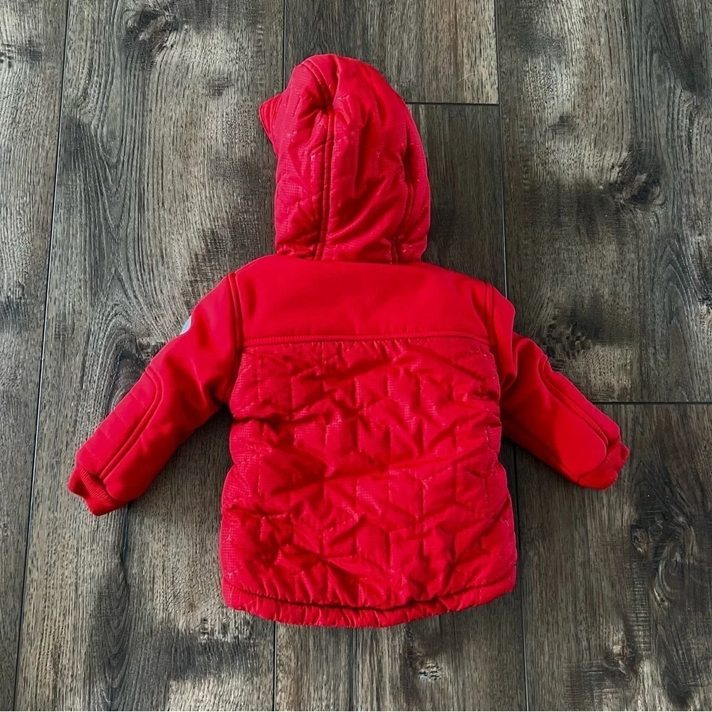 Ted Baker Baby Winter Jacket Red Hood Snow Coat size  6-9 Months